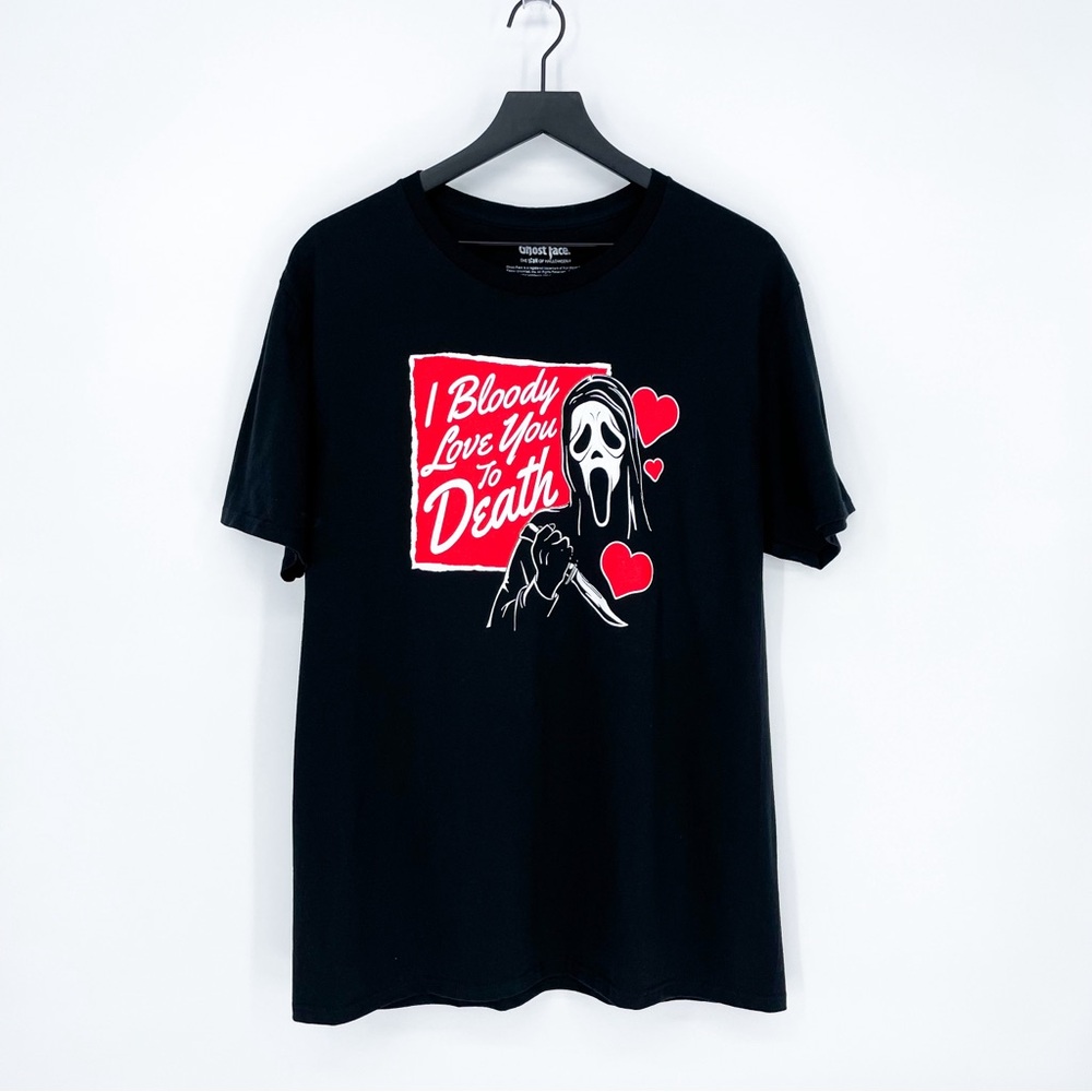 Scream Ghost Face I Bloody Love You Graphic Tee Black Large